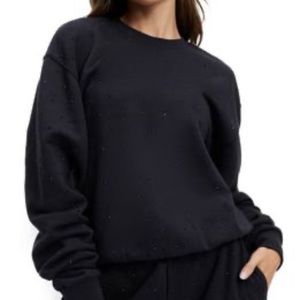💎 good american bling crystal crewneck in black